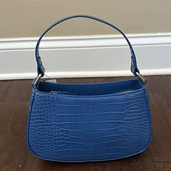 Abercrombie & Fitch- Blue Croc-Embossed small Handbag-NEW - Picture 7 of 11